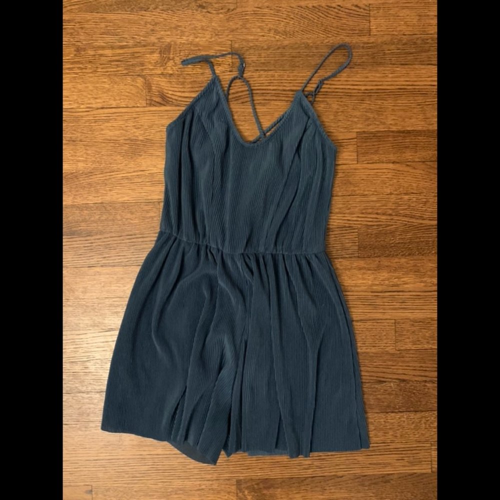 wild fable dark blue ribbed romper